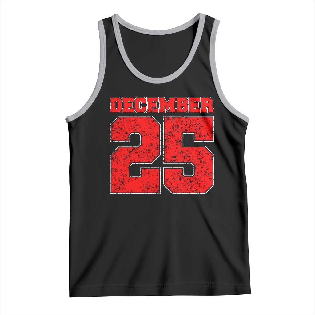 Retro December 25 Christmas Tank Top Vintage Holiday - Wonder Print Shop