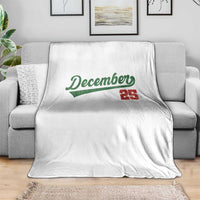 Retro Christmas December 25 Throw Blanket Retro Vintage Script Holiday Trip - Wonder Print Shop