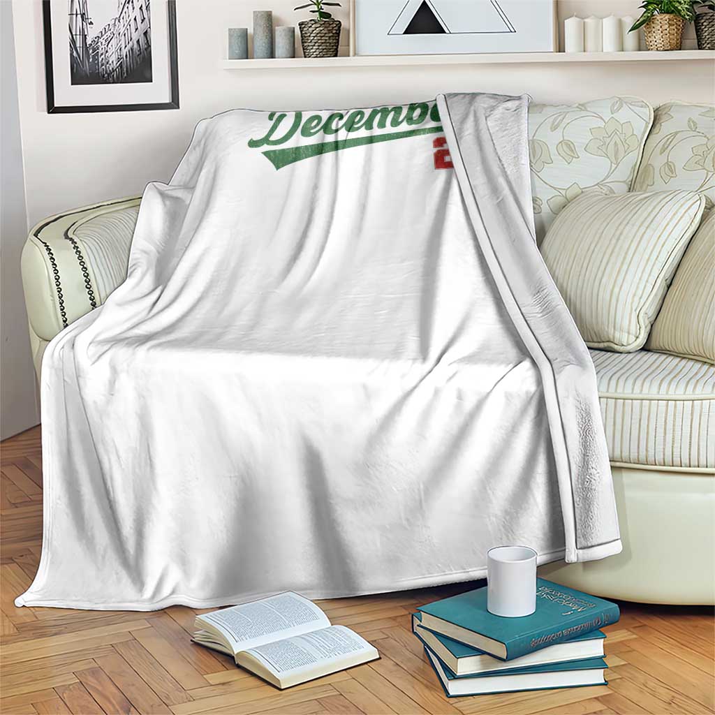 Retro Christmas December 25 Throw Blanket Retro Vintage Script Holiday Trip - Wonder Print Shop