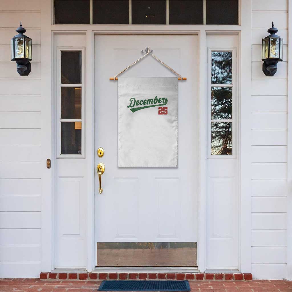 Retro Christmas December 25 Garden Flag Retro Vintage Script Holiday Trip - Wonder Print Shop