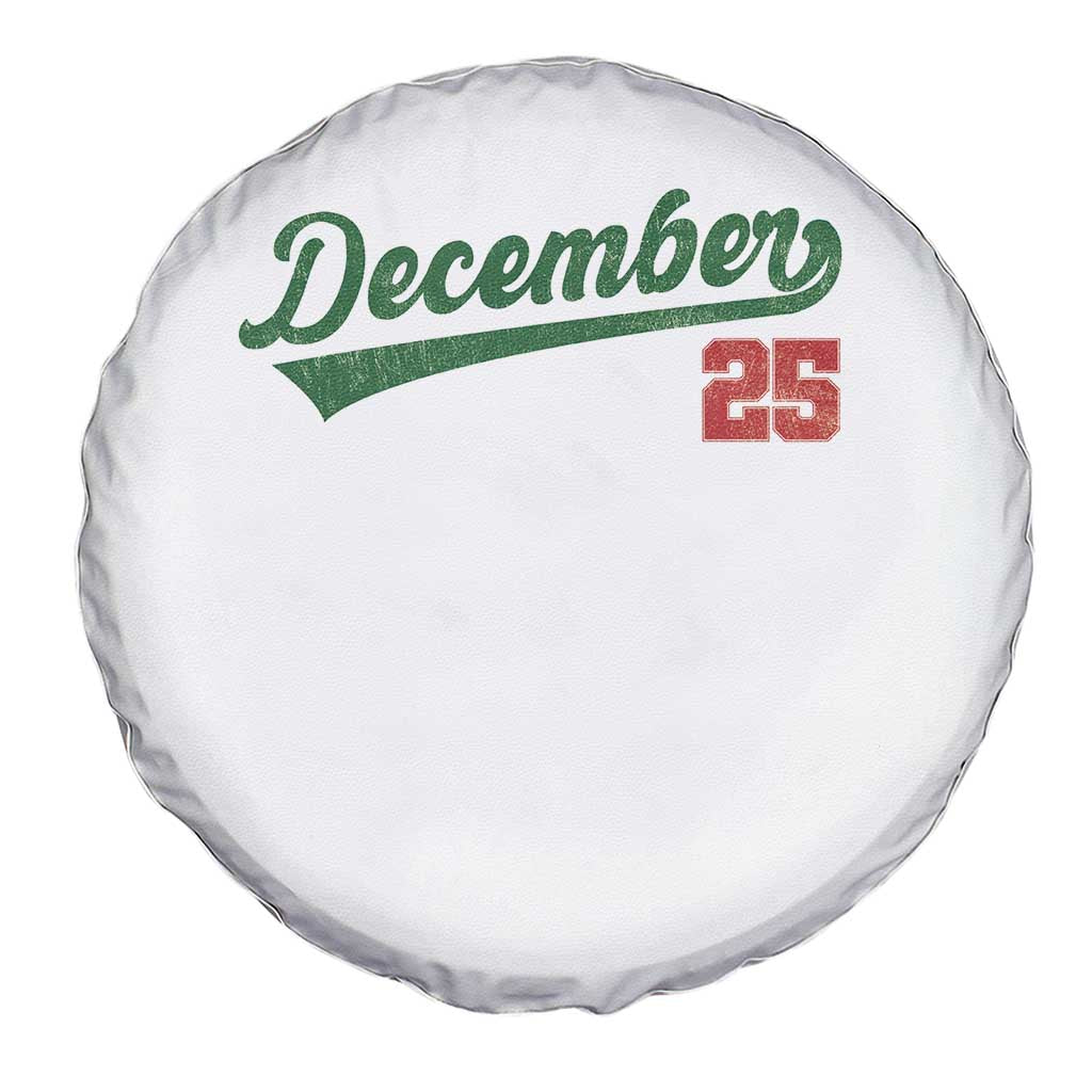 Retro Christmas December 25 Spare Tire Cover Retro Vintage Script Holiday Trip - Wonder Print Shop
