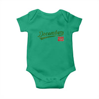 Retro Christmas December 25 Baby Onesie Retro Vintage Script Holiday Trip - Wonder Print Shop