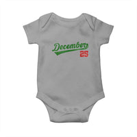 Retro Christmas December 25 Baby Onesie Retro Vintage Script Holiday Trip - Wonder Print Shop
