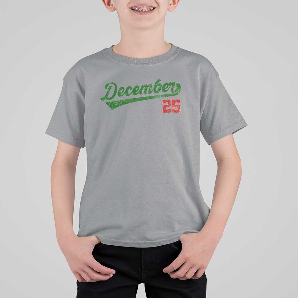 Retro Christmas December 25 T Shirt For Kid Retro Vintage Script Holiday Trip - Wonder Print Shop