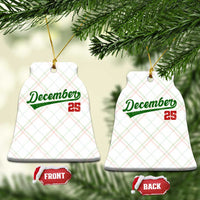 Retro Christmas December 25 Ceramic Ornament Retro Vintage Script Holiday Trip - Wonder Print Shop