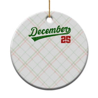 Retro Christmas December 25 Ceramic Ornament Retro Vintage Script Holiday Trip - Wonder Print Shop