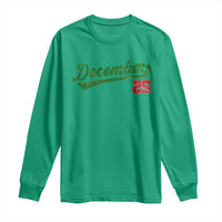 Retro Christmas December 25 Long Sleeve Shirt Retro Vintage Script Holiday Trip - Wonder Print Shop