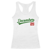 Retro Christmas December 25 Racerback Tank Top Retro Vintage Script Holiday Trip - Wonder Print Shop