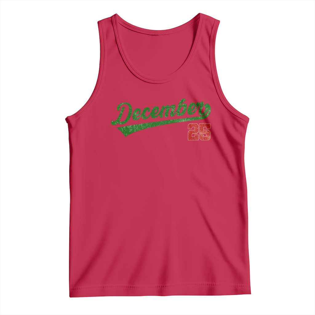 Retro Christmas December 25 Tank Top Retro Vintage Script Holiday Trip - Wonder Print Shop
