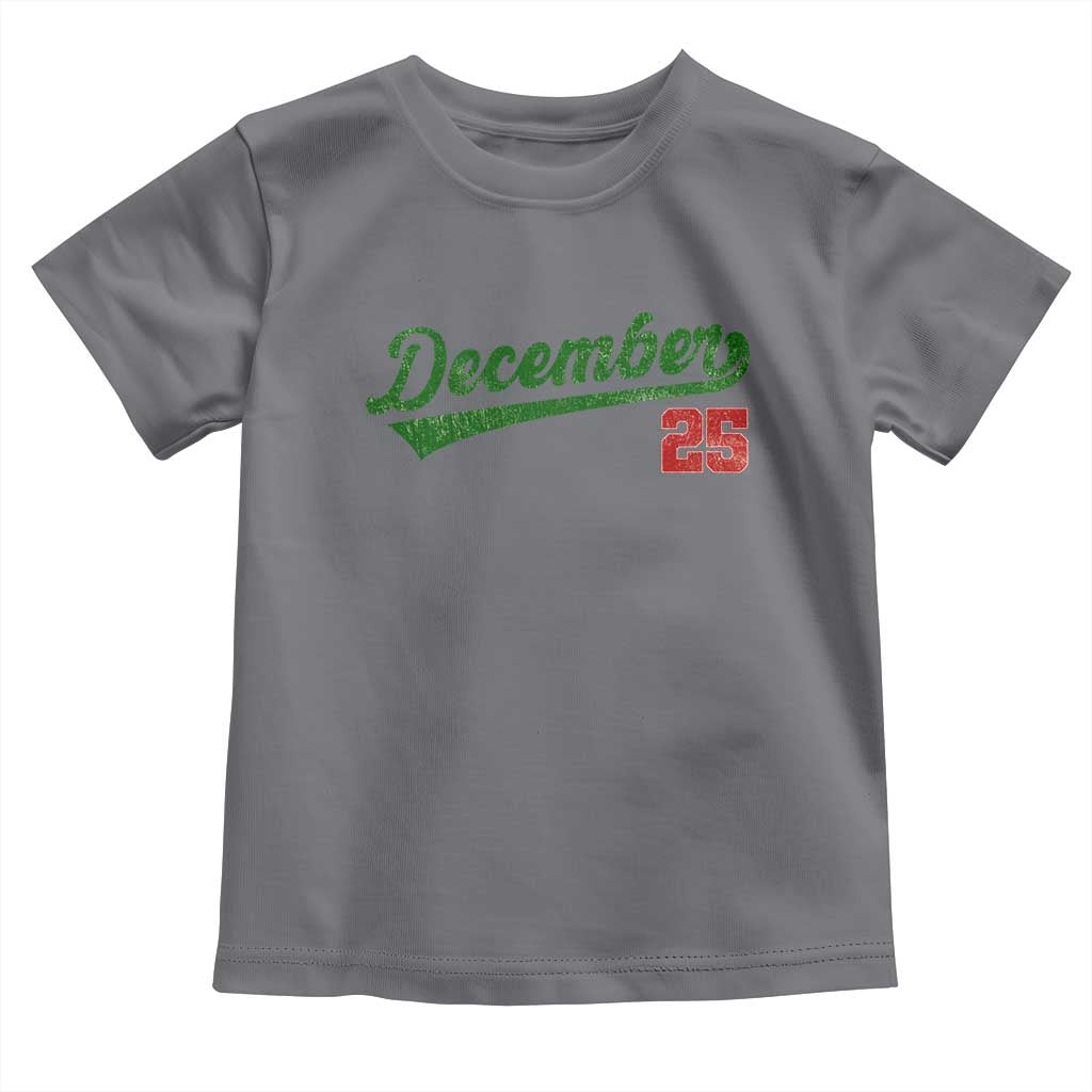 Retro Christmas December 25 Toddler T Shirt Retro Vintage Script Holiday Trip - Wonder Print Shop