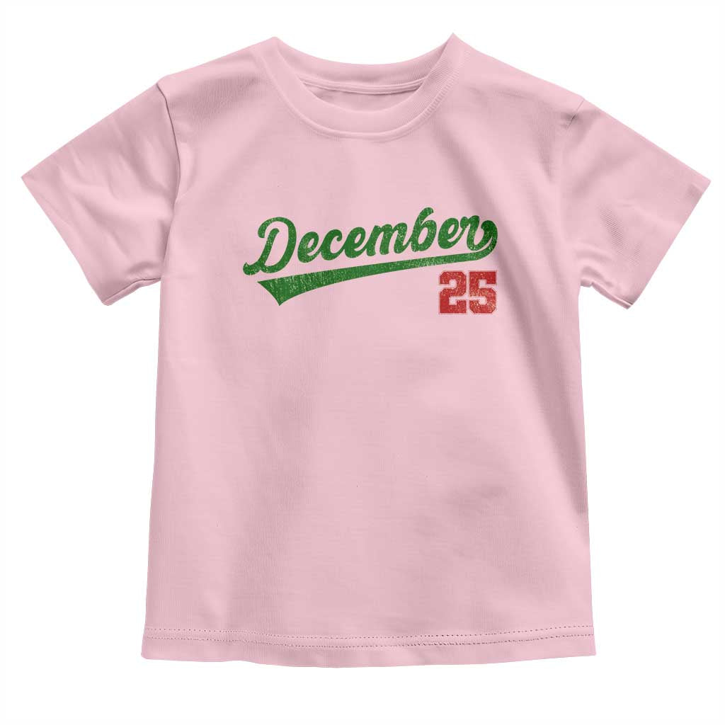 Retro Christmas December 25 Toddler T Shirt Retro Vintage Script Holiday Trip - Wonder Print Shop