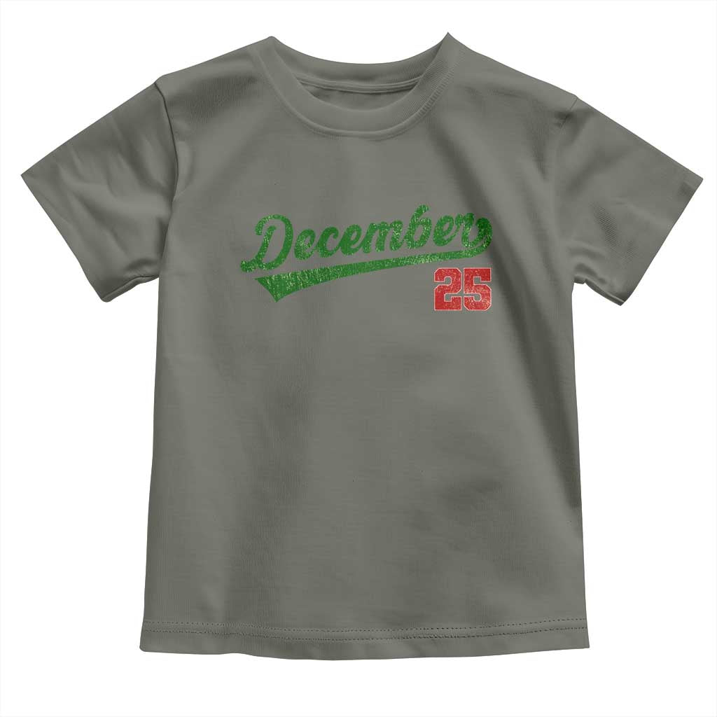 Retro Christmas December 25 Toddler T Shirt Retro Vintage Script Holiday Trip - Wonder Print Shop