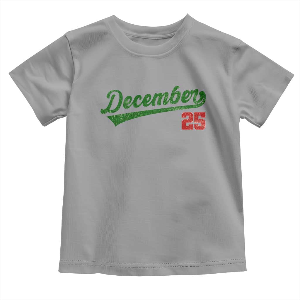 Retro Christmas December 25 Toddler T Shirt Retro Vintage Script Holiday Trip - Wonder Print Shop