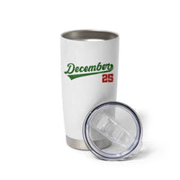 Retro Christmas December 25 Tumbler Cup Retro Vintage Script Holiday Trip - Wonder Print Shop