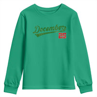 Retro Christmas December 25 Youth Sweatshirt Retro Vintage Script Holiday Trip - Wonder Print Shop