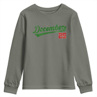 Retro Christmas December 25 Youth Sweatshirt Retro Vintage Script Holiday Trip - Wonder Print Shop