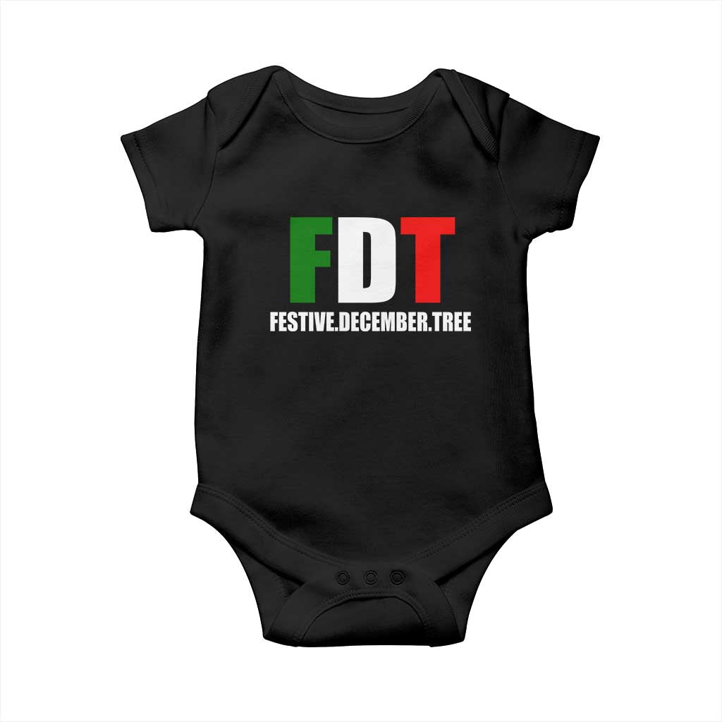 Subtle FDT Christmas Baby Onesie Hidden Message Funny Festive December Tree - Wonder Print Shop