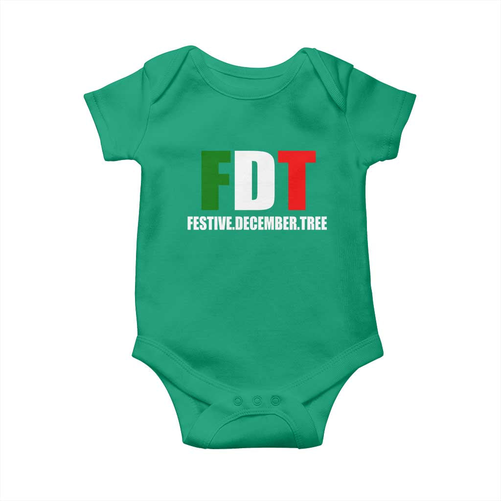 Subtle FDT Christmas Baby Onesie Hidden Message Funny Festive December Tree - Wonder Print Shop