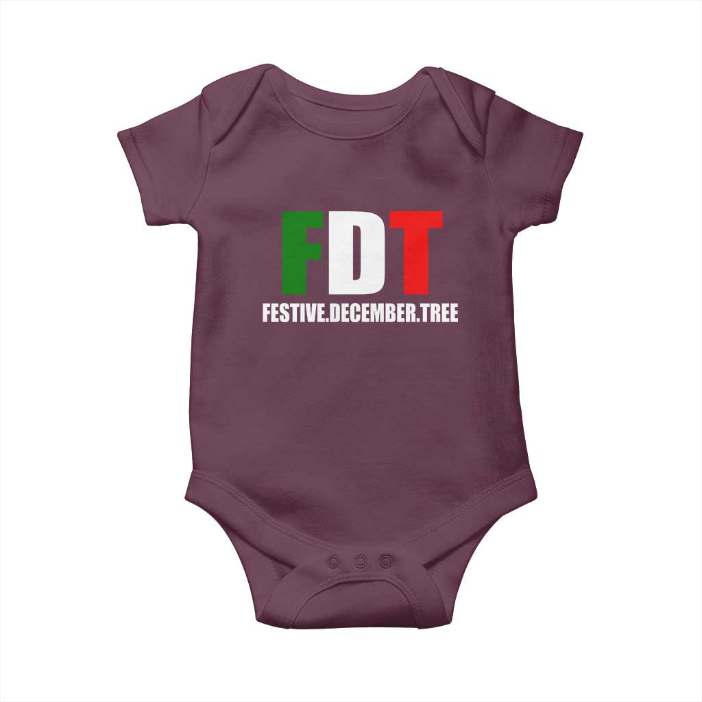 Subtle FDT Christmas Baby Onesie Hidden Message Funny Festive December Tree - Wonder Print Shop