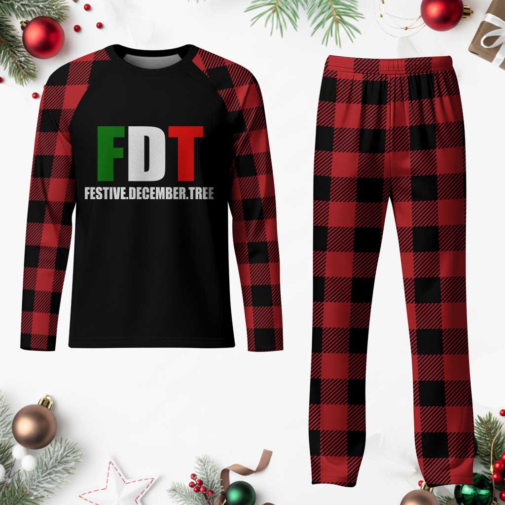 Subtle FDT Christmas Plaid Pajama Set Hidden Message Funny Festive December Tree - Wonder Print Shop