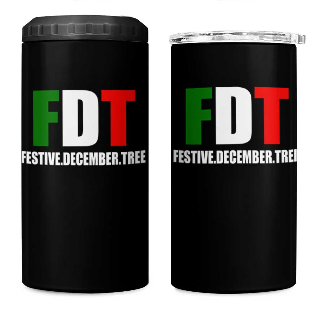 Subtle FDT Christmas 4 in 1 Can Cooler Tumbler Hidden Message Funny Festive December Tree - Wonder Print Shop