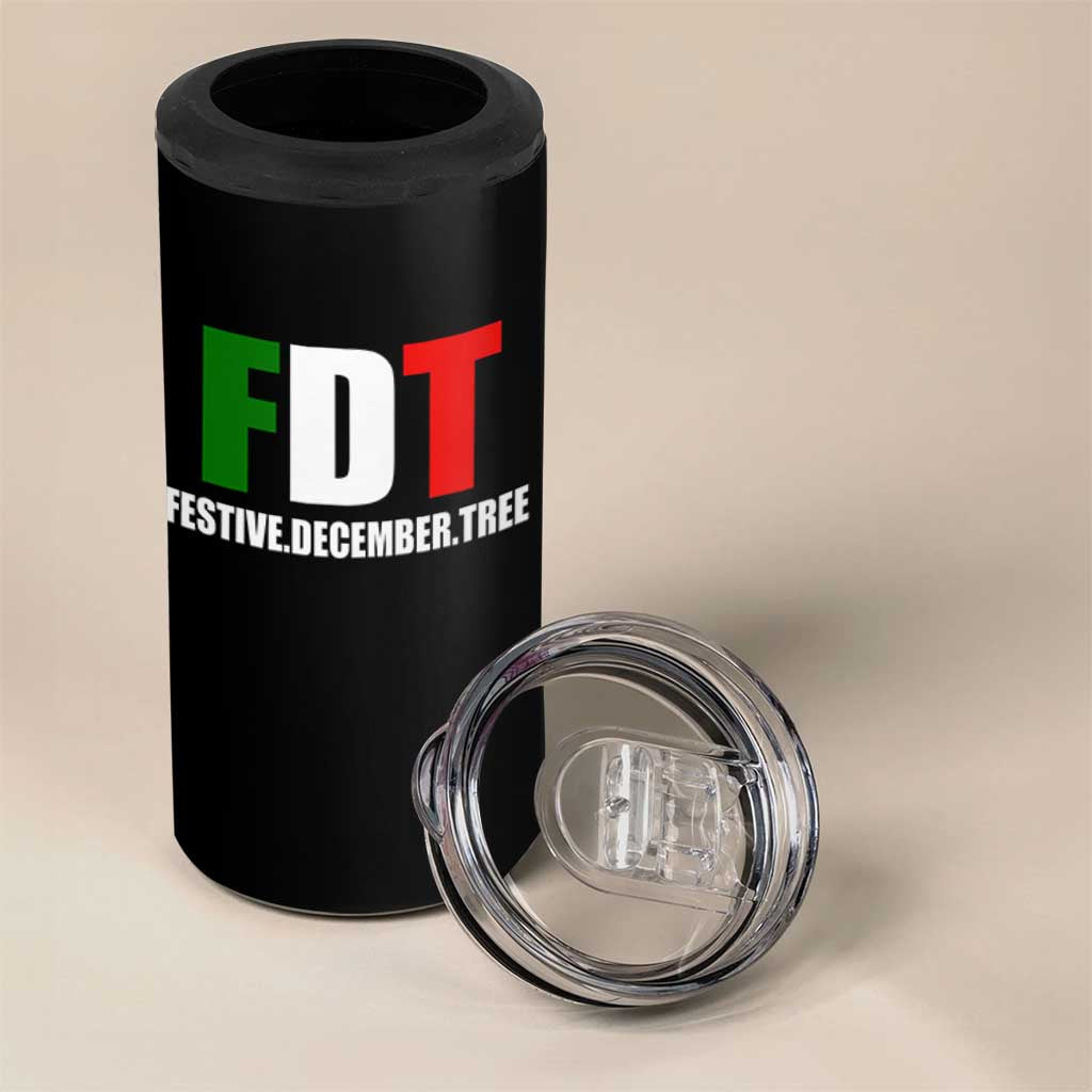 Subtle FDT Christmas 4 in 1 Can Cooler Tumbler Hidden Message Funny Festive December Tree - Wonder Print Shop