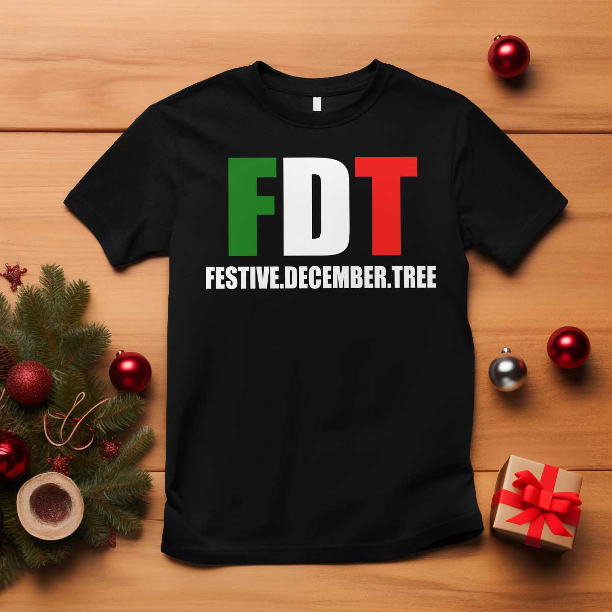 Subtle FDT Christmas T Shirt Hidden Message Funny Festive December Tree - Wonder Print Shop