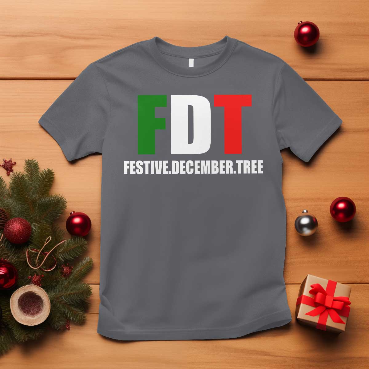 Subtle FDT Christmas T Shirt Hidden Message Funny Festive December Tree - Wonder Print Shop
