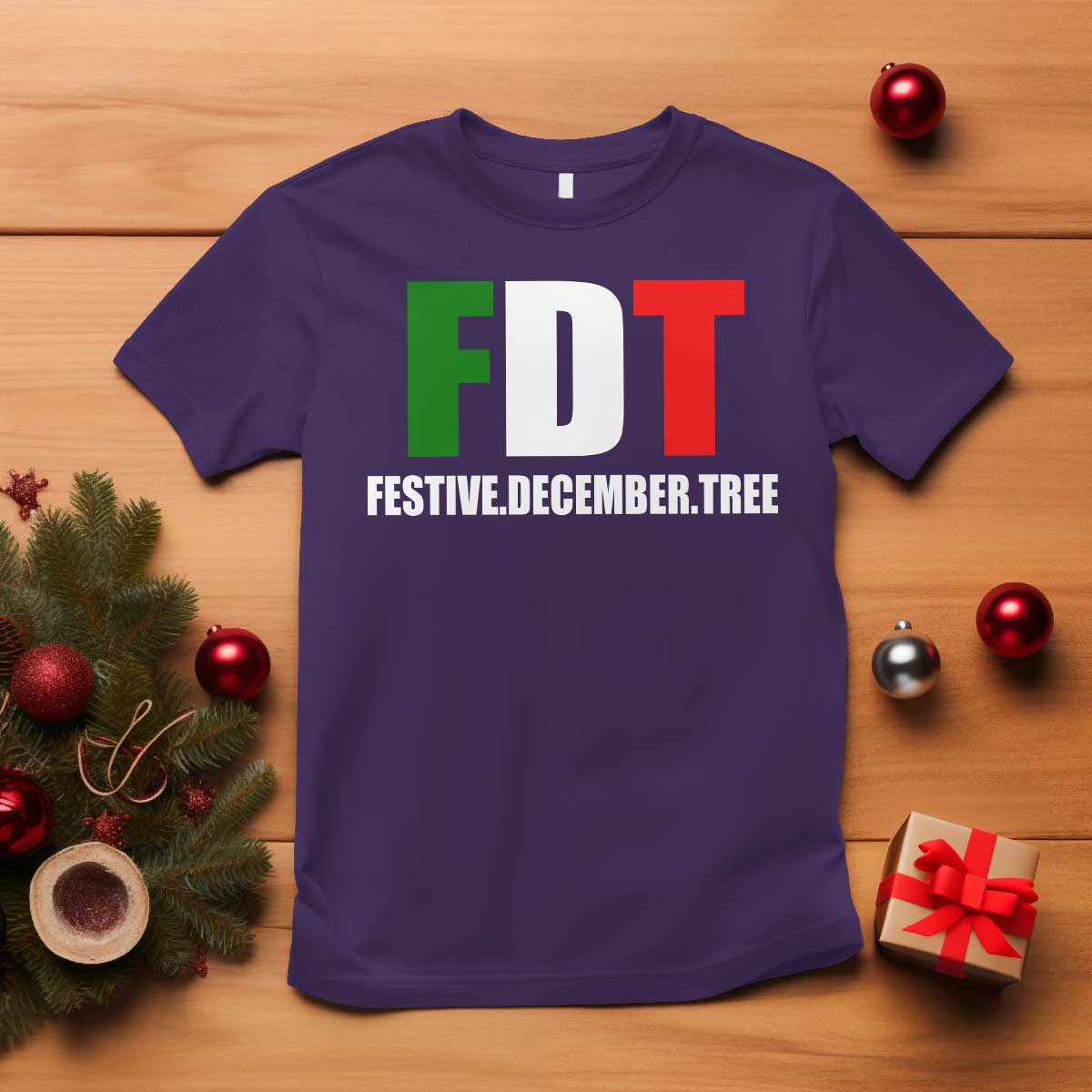 Subtle FDT Christmas T Shirt Hidden Message Funny Festive December Tree - Wonder Print Shop