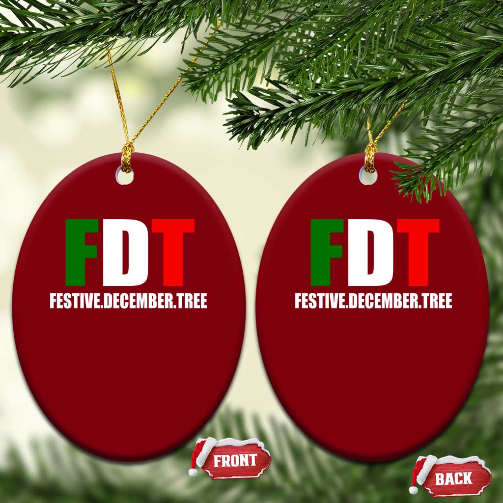 Subtle FDT Christmas Ceramic Ornament Hidden Message Funny Festive December Tree - Wonder Print Shop