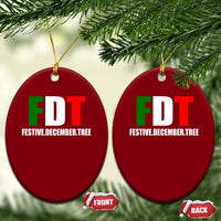 Subtle FDT Christmas Ceramic Ornament Hidden Message Funny Festive December Tree - Wonder Print Shop