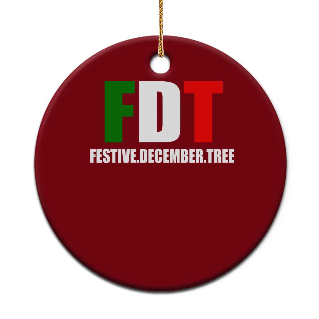 Subtle FDT Christmas Ceramic Ornament Hidden Message Funny Festive December Tree - Wonder Print Shop