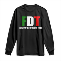 Subtle FDT Christmas Long Sleeve Shirt Hidden Message Funny Festive December Tree - Wonder Print Shop