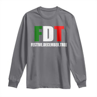 Subtle FDT Christmas Long Sleeve Shirt Hidden Message Funny Festive December Tree - Wonder Print Shop