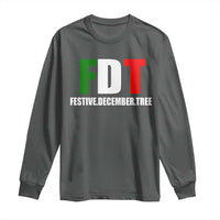 Subtle FDT Christmas Long Sleeve Shirt Hidden Message Funny Festive December Tree - Wonder Print Shop