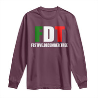 Subtle FDT Christmas Long Sleeve Shirt Hidden Message Funny Festive December Tree - Wonder Print Shop