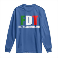 Subtle FDT Christmas Long Sleeve Shirt Hidden Message Funny Festive December Tree - Wonder Print Shop