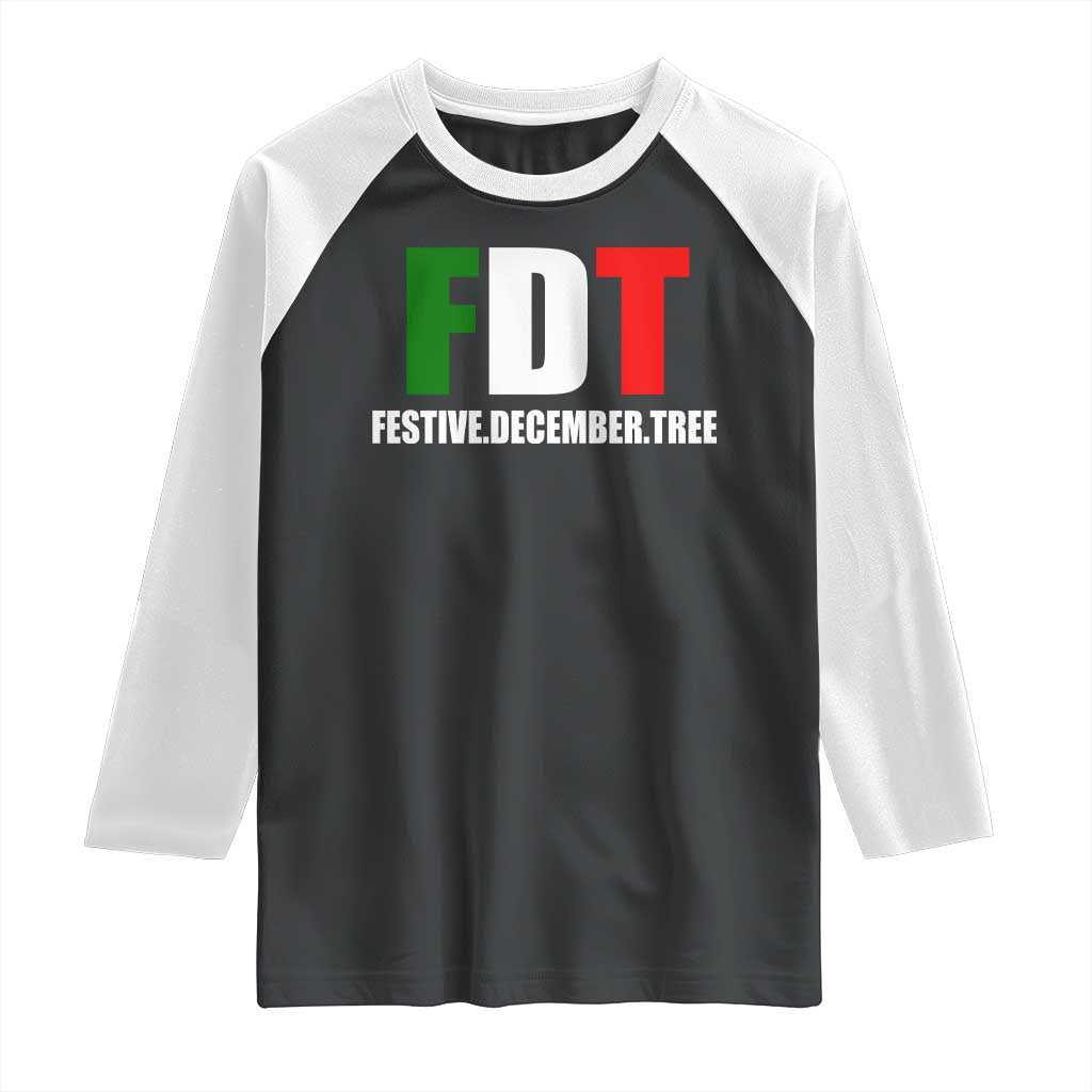 Subtle FDT Christmas Raglan Shirt Hidden Message Funny Festive December Tree - Wonder Print Shop