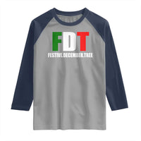 Subtle FDT Christmas Raglan Shirt Hidden Message Funny Festive December Tree - Wonder Print Shop