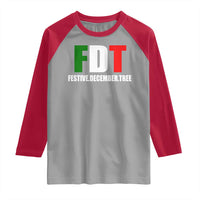 Subtle FDT Christmas Raglan Shirt Hidden Message Funny Festive December Tree - Wonder Print Shop