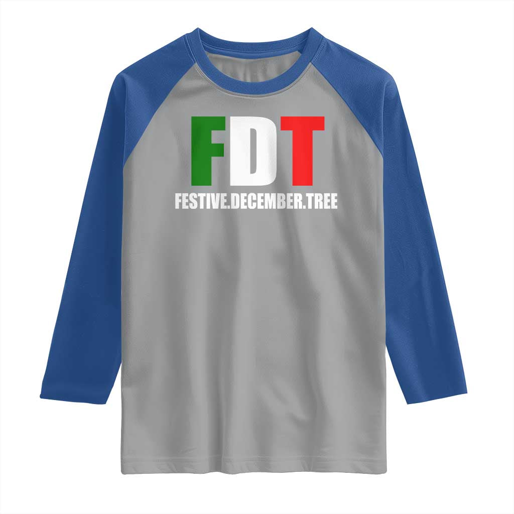 Subtle FDT Christmas Raglan Shirt Hidden Message Funny Festive December Tree - Wonder Print Shop