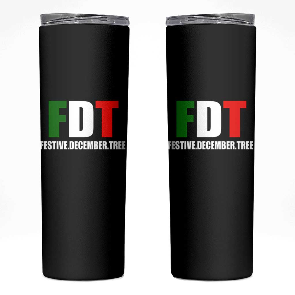 Subtle FDT Christmas Skinny Tumbler Hidden Message Funny Festive December Tree - Wonder Print Shop