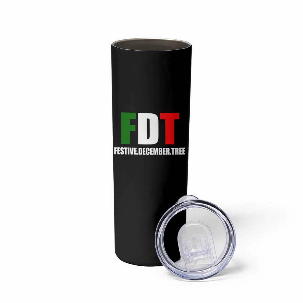 Subtle FDT Christmas Skinny Tumbler Hidden Message Funny Festive December Tree - Wonder Print Shop