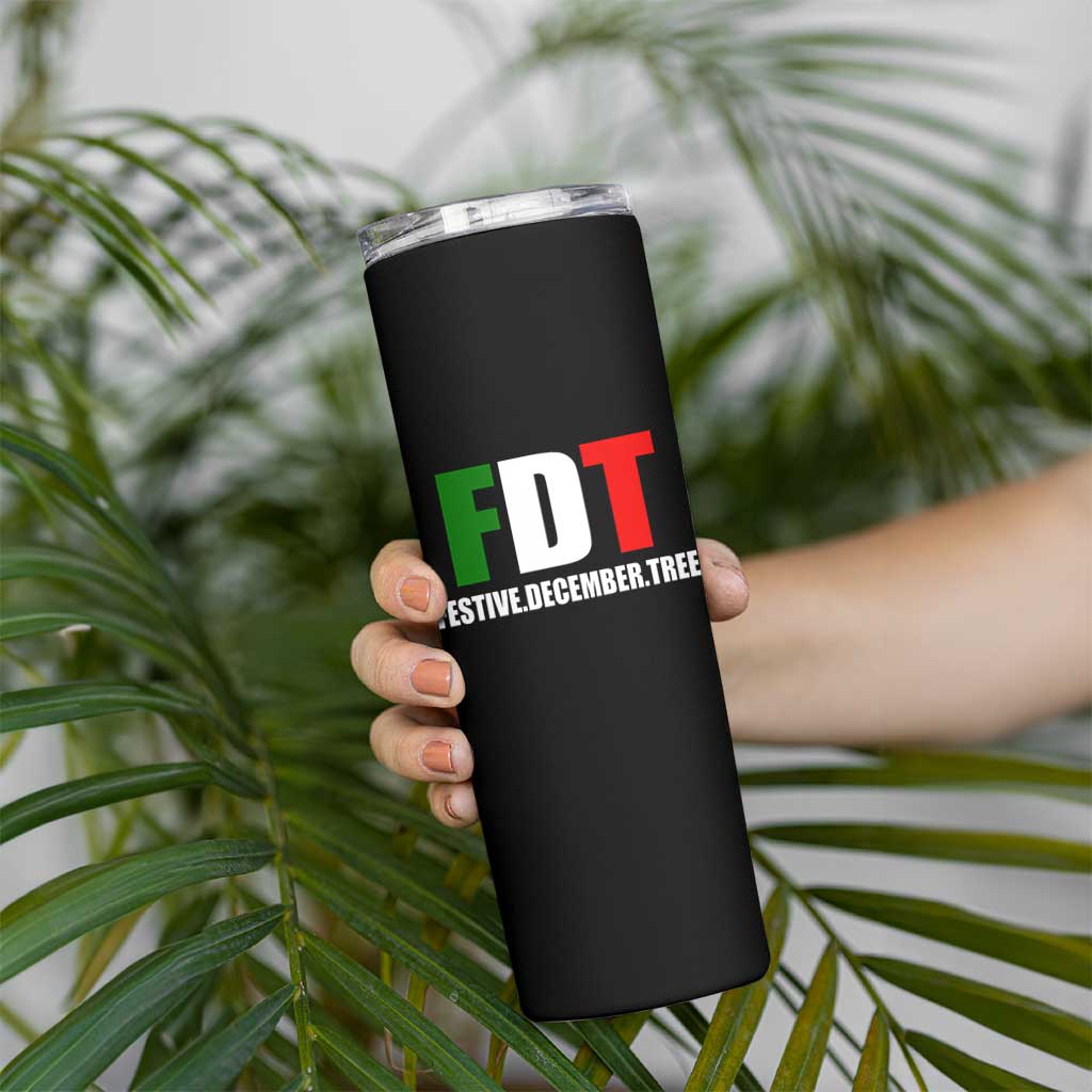 Subtle FDT Christmas Skinny Tumbler Hidden Message Funny Festive December Tree - Wonder Print Shop