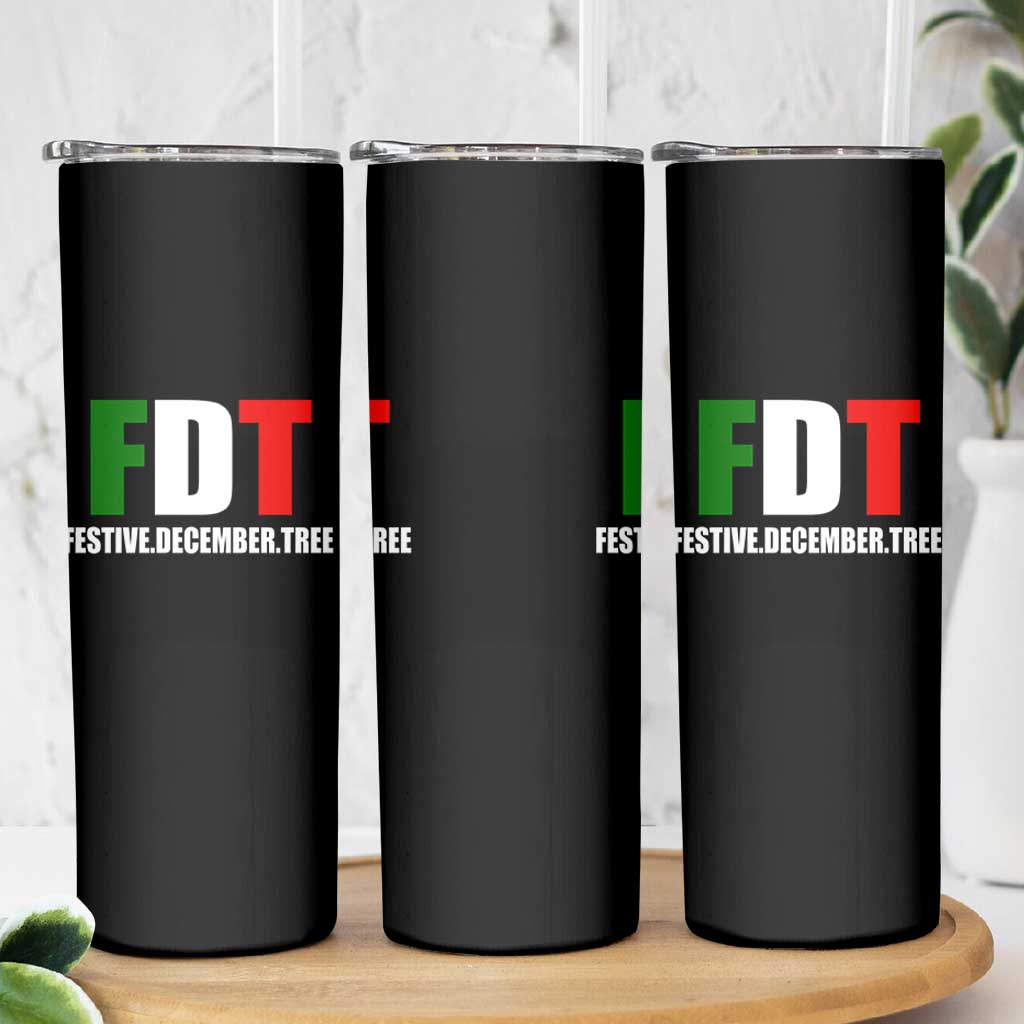 Subtle FDT Christmas Skinny Tumbler Hidden Message Funny Festive December Tree - Wonder Print Shop