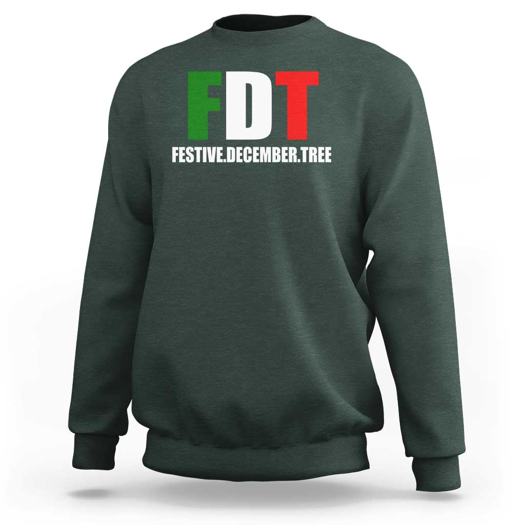 Subtle FDT Christmas Sweatshirt Hidden Message Funny Festive December Tree - Wonder Print Shop