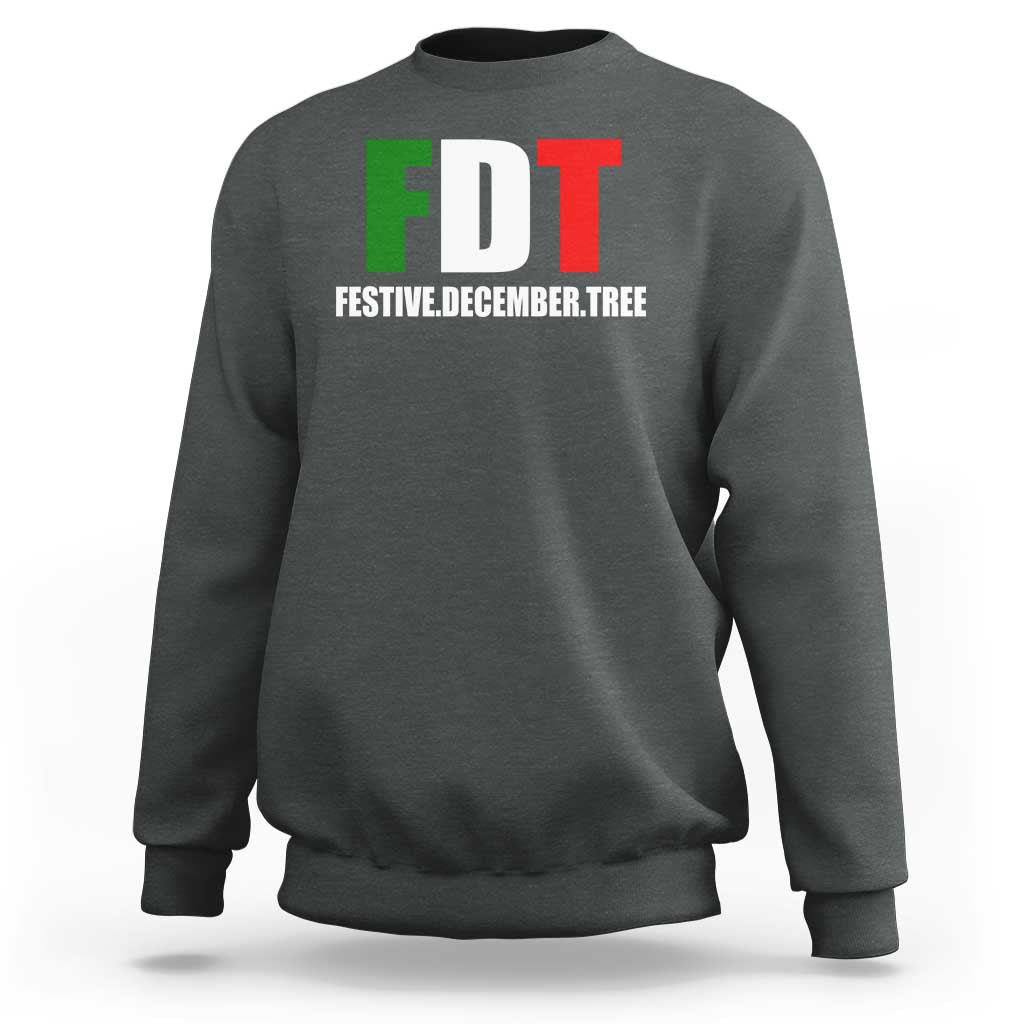 Subtle FDT Christmas Sweatshirt Hidden Message Funny Festive December Tree - Wonder Print Shop