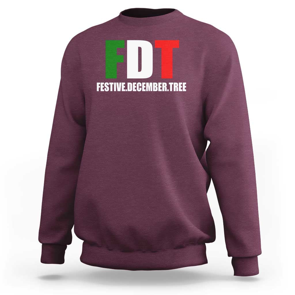 Subtle FDT Christmas Sweatshirt Hidden Message Funny Festive December Tree - Wonder Print Shop