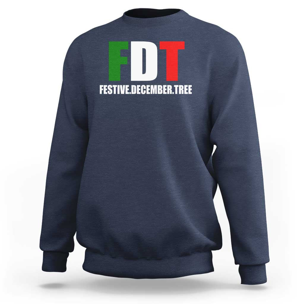 Subtle FDT Christmas Sweatshirt Hidden Message Funny Festive December Tree - Wonder Print Shop