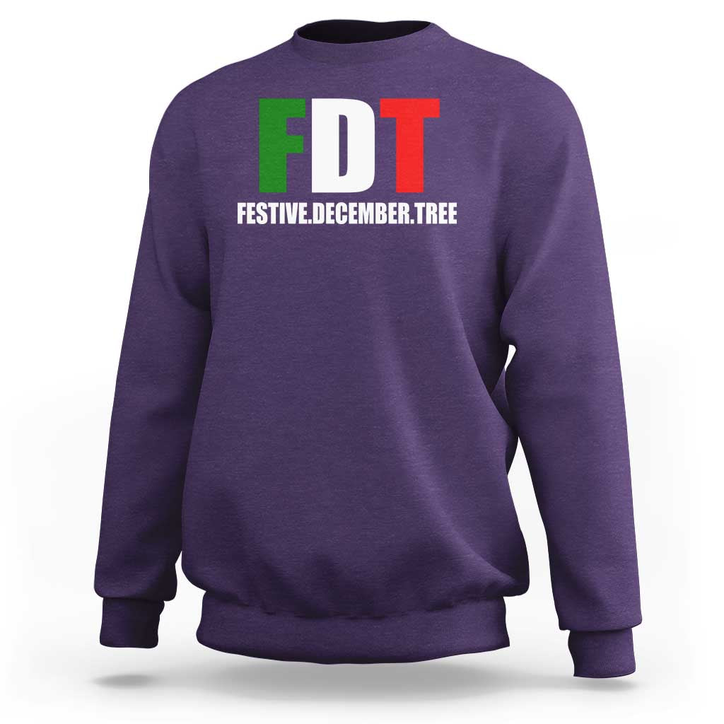 Subtle FDT Christmas Sweatshirt Hidden Message Funny Festive December Tree - Wonder Print Shop